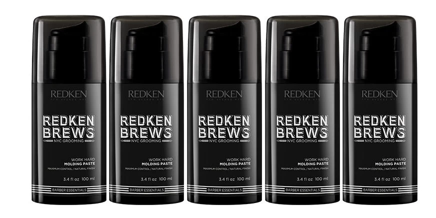 5x Redken Brews Work Hard Molding Paste 150ml
